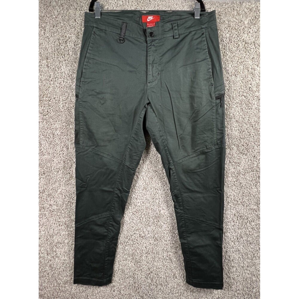 Nike Mens Cargo Jogger Pants Olive Green Tapered Utility Size 36